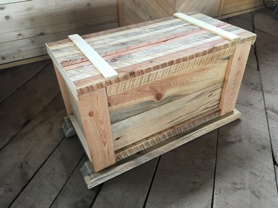 colored pine storage chest